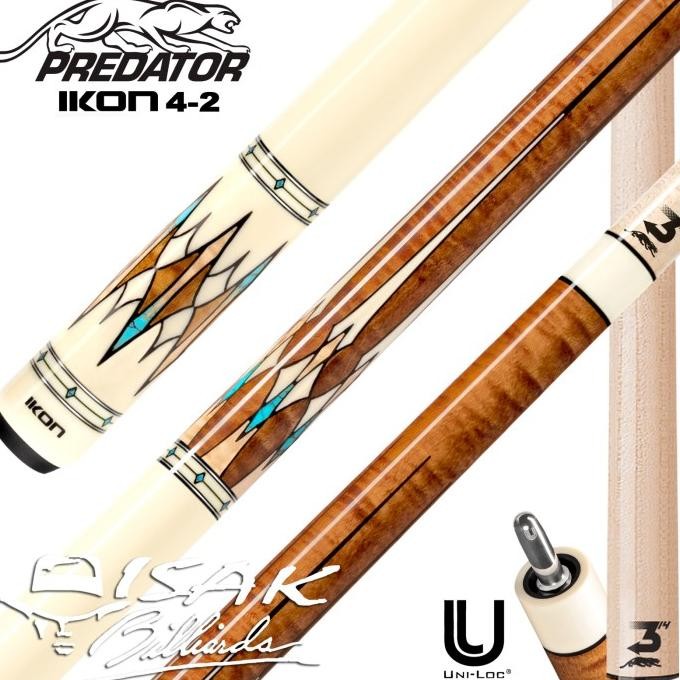 Predator IKON4-2 Uniloc low Deflection Billiard Cue Stick Stik Biliar