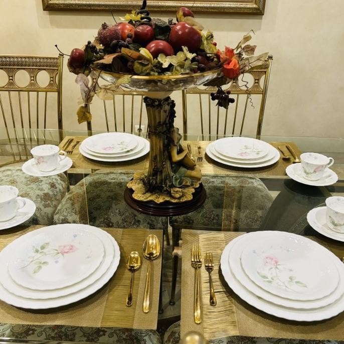 Dinner Set Narumi April Rose 20 Pcs Mewah Cantik - Piring Makan Set Original Dan Terpercaya