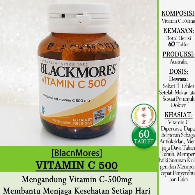 Ready stock] [BlackMores] VITAMIN C 500 [Vit C 500mg] 60 Tablet