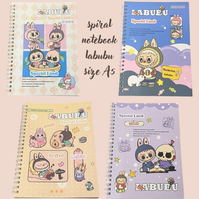 

] Spiral notebook labubu size A5 buku tulis notes