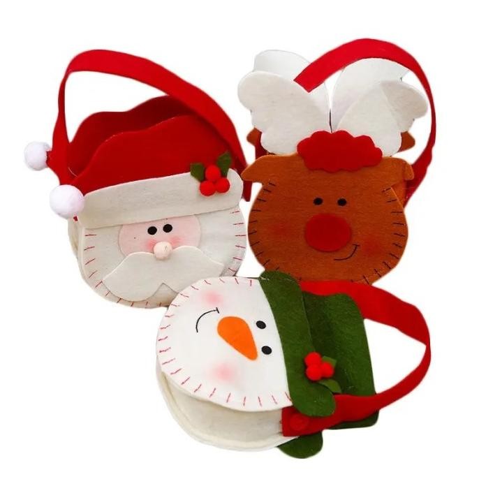 

^^^^^] Christmas character goodie bag felt kantong tas snack souvenir natal