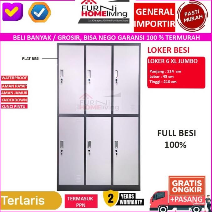 

Xl Loker Lemari Besi 6 Pintu + Gantungan Akl06 Jumbo