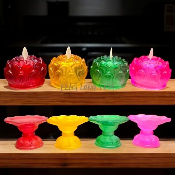 Lampu Lilin Puja / Sembahyang Kristal LED Daya / Tenaga Baterai