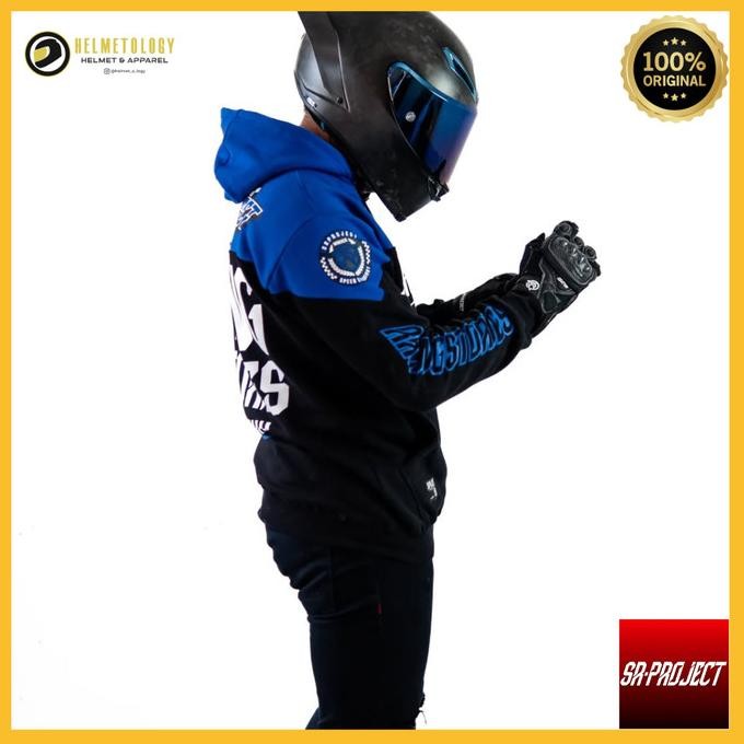Baru  Sr Project Racing Stories Blue Hoodie Casual Jaket Motor Original