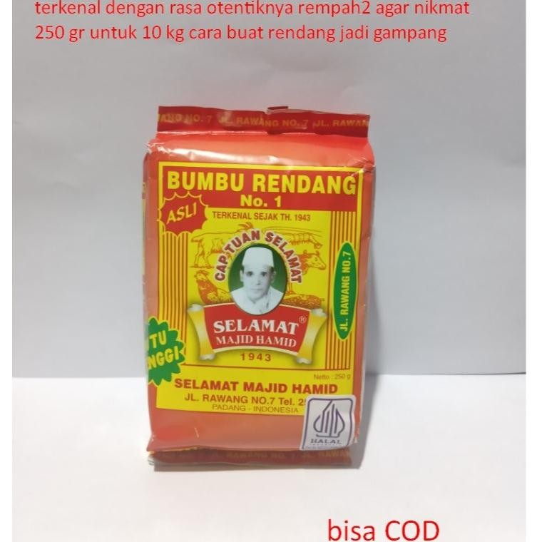 

Bumbu Rendang Ering 250 Gr Elamat Majid Had 1943 Terenal Dengan Raa Otentinya Rempah2 Agar Nimat 250 Gr Untu 10 G Cara Buat Rendang Jadi Gampang