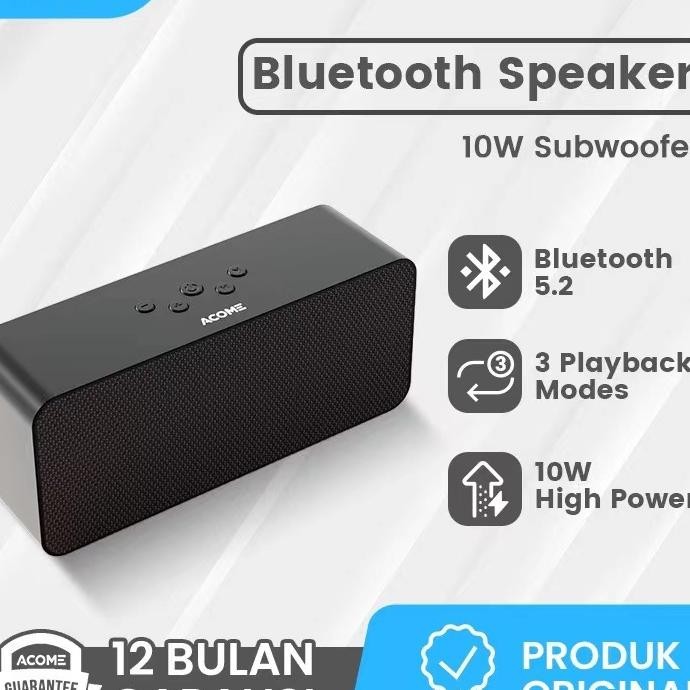 Speaker Bluetooth Acome A16 Super Bass Booster Recomended Garansi Resmi 12 Bulan