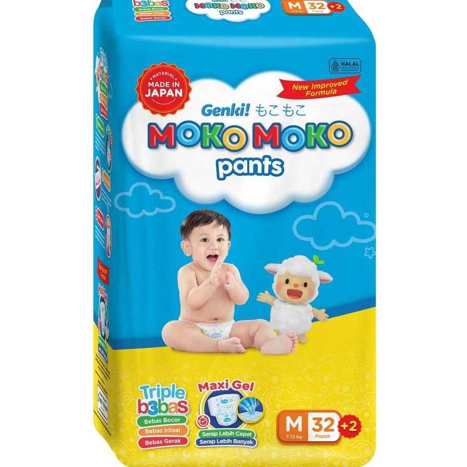 BERKUALITAS POPOK GENKI MOKO MOKO PANTS M32[34] L28 [L30]  XL26 / MOKOMOKO POPOK BAYI SEKALI PAKAI D