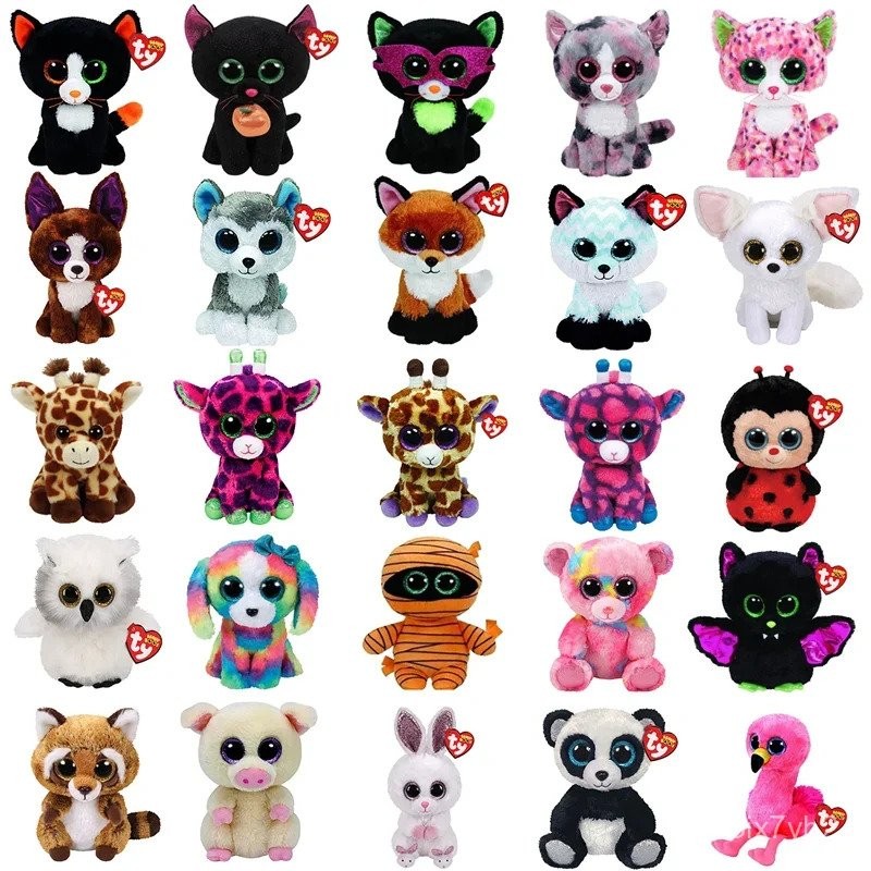 ty15cm Boneka Plh Hewan Kucing Rubah Manusia Salju Alpaca Burung Hantu Angsa Mata Besar Mainan Kawai