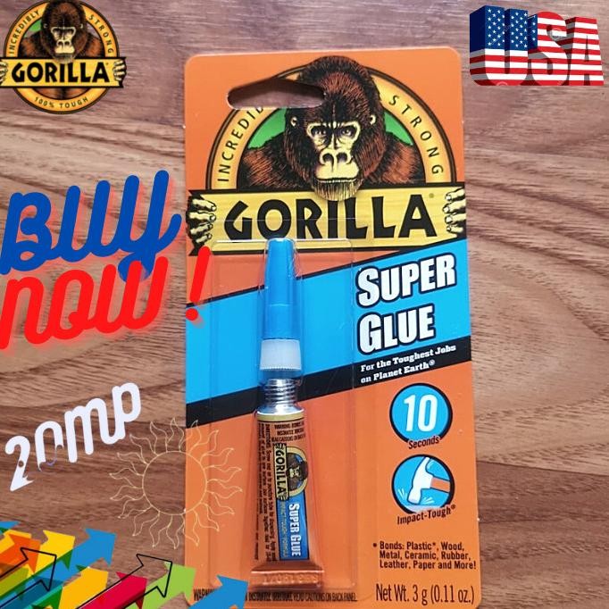 

TERMURAH Lem Gorilla Super Glue Made in USA 3Gr