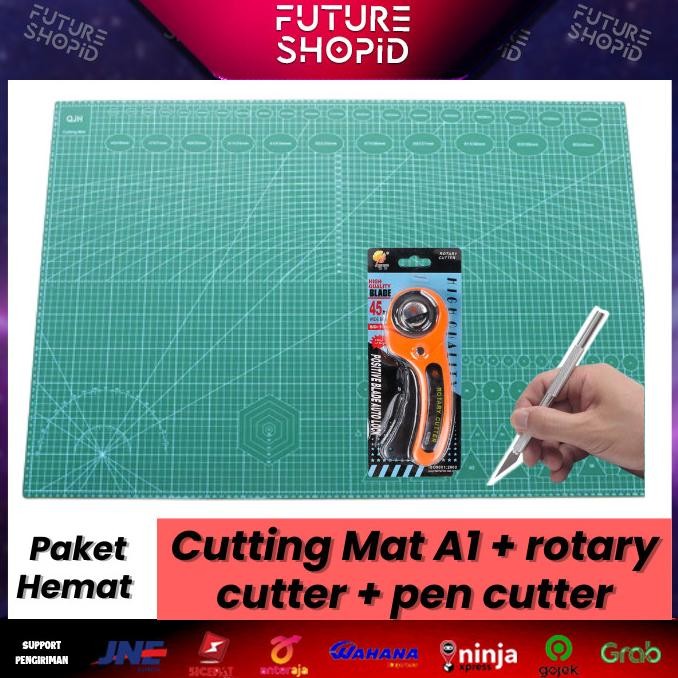 

Terlaris Paket Cutting Mat A1 + Rotary Cutter 45mm + Pen Cutter SALE