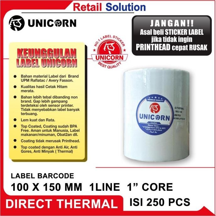 

PROMO Sticker label Barcode 100x150 mm 4" x 6" @250 pcs Thermal Label