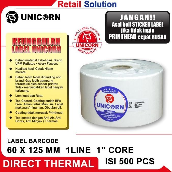 

DISKON Stiker Barcode Label Thermal - 60x125 mm / 60x125mm / 60 x 125 mm