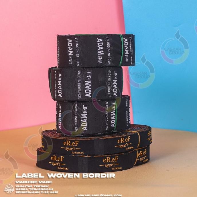 

HOT SALE 2,5-5 label woven bordir / label merek / label hijab