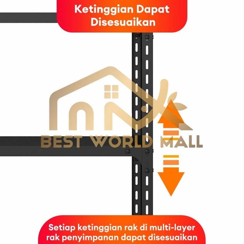 Rak Susun Rak Besi Siku 5 Susun Rak Gudang Rak Besi Siku Lubang Rak Serbaguna 40*120*200