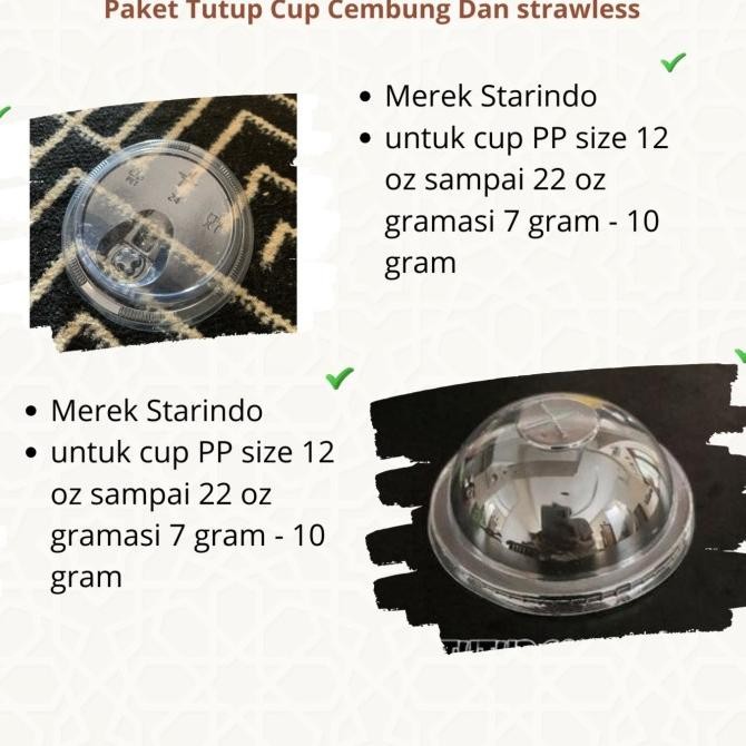 Terlaris Tutup Cembung Cup Plastik dan Tutup Strawless Lid Starindo SALE