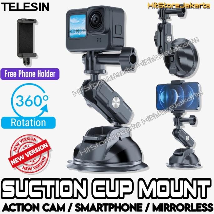 Grosir Telesin 360 Suction Cup Mount Gopro Insta360 Action Cam Suction Cup Hp