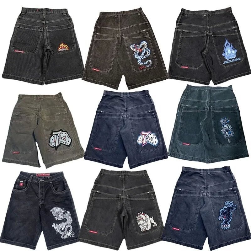 E-Commerce JNCO Shorts Y2K Hip Hop Harajuku Gothic Style Pocket Loose Jeans Shorts for Men