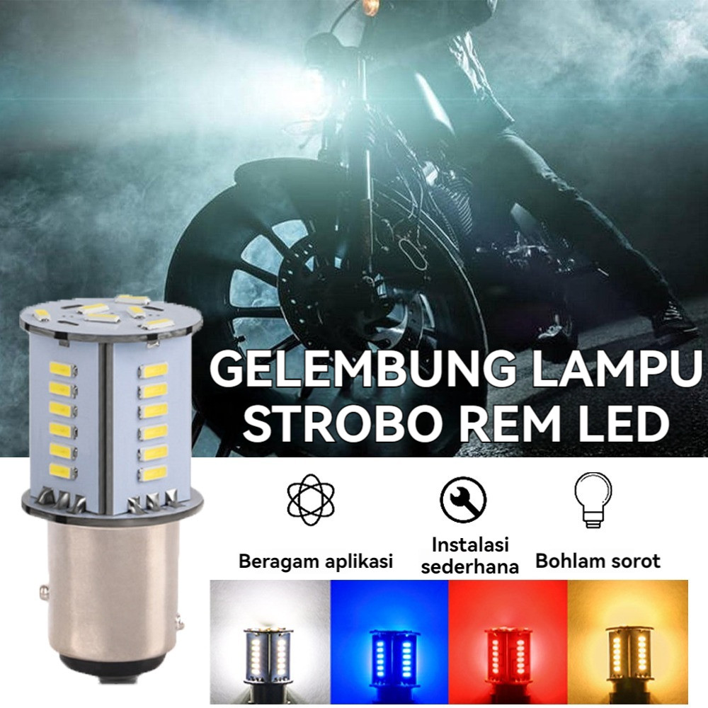 Motorspeed Lampu Rem LED Sepeda Motor 1157 Lampu Belakang Belakang Yang Berkedip-Kedip
