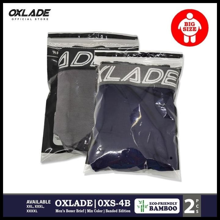 Terlaris Men'S Underwear Big Size Boxer Brief Isi 2Pcs Oxlade "Big Bang" Oxs-4B Good Quality