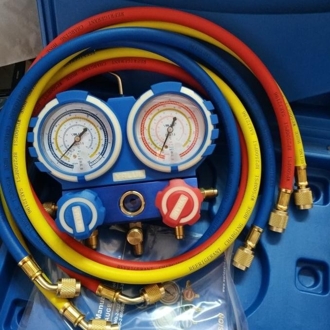 Testing Manifold Ac Double R22 Value + Box + Selang Original Dan Terlaris