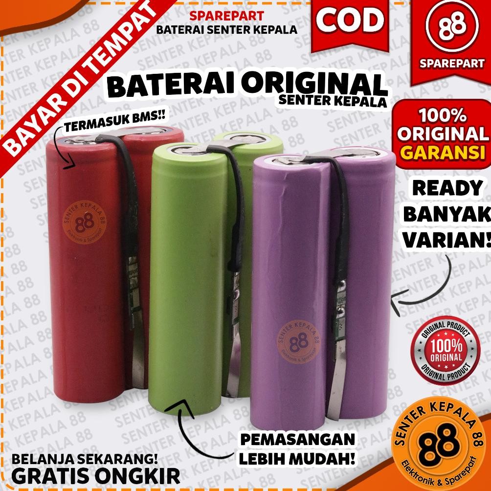 Termurah Baterai Senter Kepala Bisa Untuk Dony Luby Kawachi Ori Original Kapasitas Real 18650 Flase 