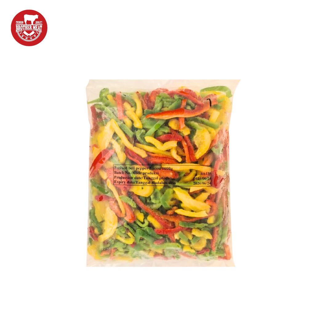 

Paprika / Bell Pepper 3 Mix Slice Frozen 1kg - Brothermeatshop