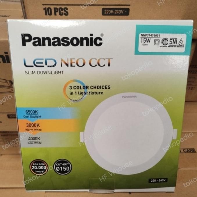 TERMURAH - Panasonic Downlight Led Neo Slim CCT 15W 3Warna (NNP74476)
