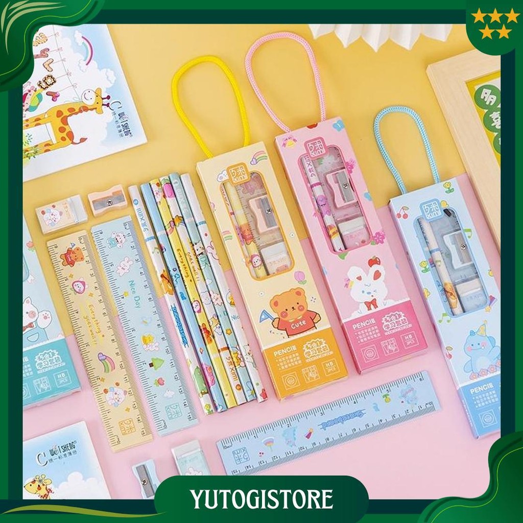 

- 5In1 Stationery Karakter Set, Alat Tulis Sekolah Cod