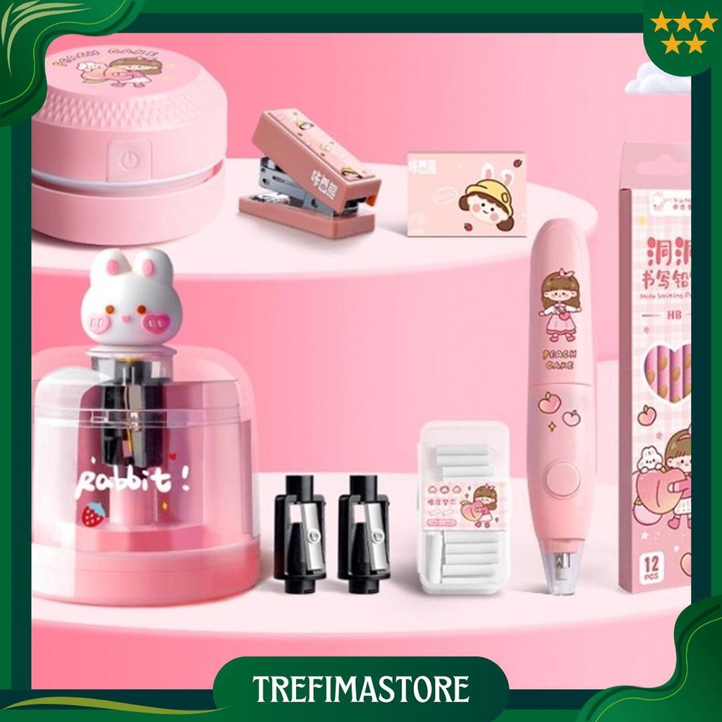 

Electric Stationery Set / Set Alat Tulis Elektrik Rautan Penghapus Vacuum Pensil 12 In 1 Sale
