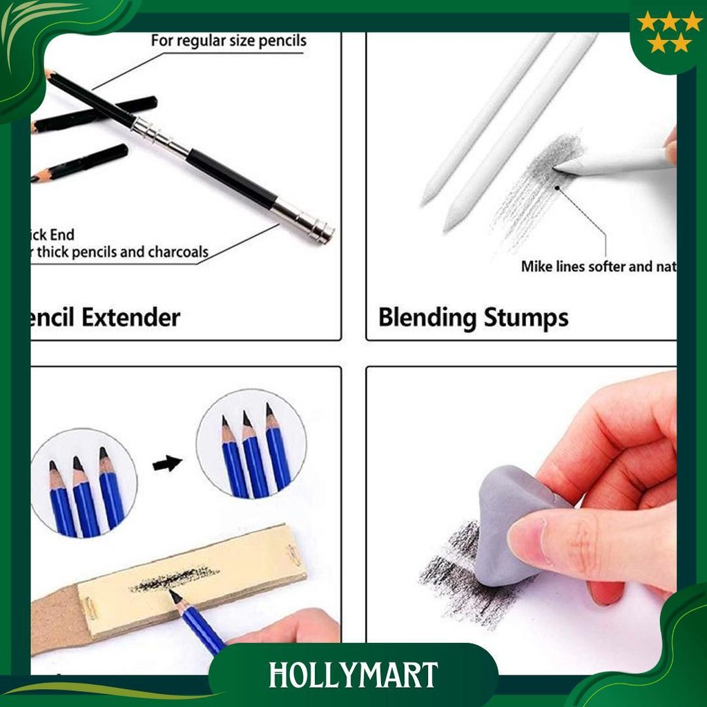 

33Pcs/Set Sketch Pensil Pisau Penghapus Dan Pensil Gambar Untuk Keperluan Sekolah Pencil Drawing Set Best Seller