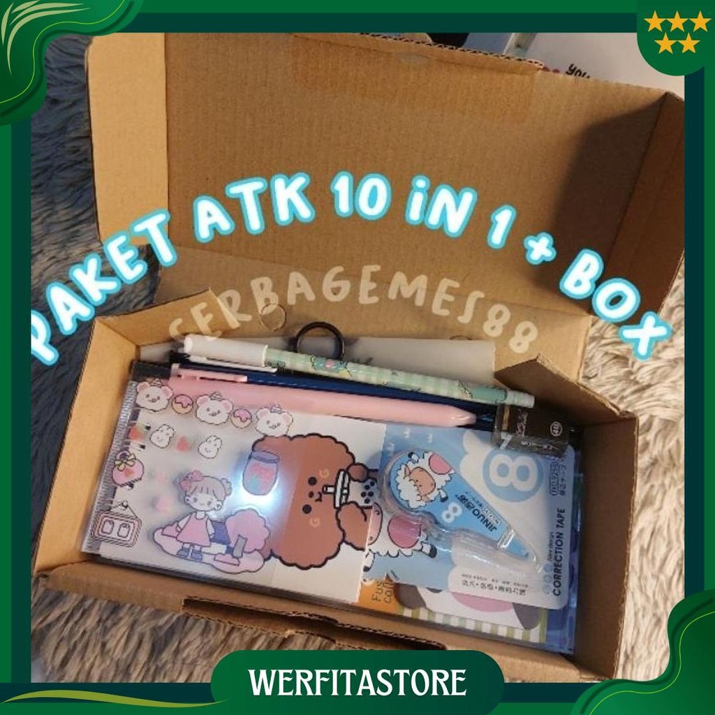 

Serbagemes88 - Set Alat Tulis 10 In 1 Lengkap / Stationery Untuk Hadiah / Hampers Kado Gift Untuk Lebaran / Hampers Wisuda Dan Ulang Tahun / Alat Tulis Paket / Alat Tulis Murah / Paket Anak Unik Dan Bermanfaat / Box Kado Perempuan Laki Laki / Buku Tulis