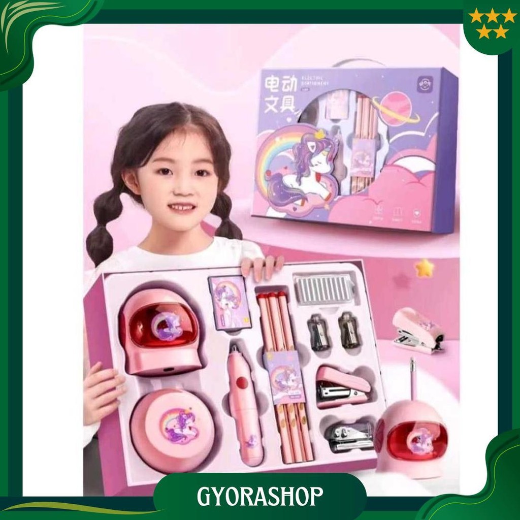 

Set Alat Tulis Elektrik Rautan Penghapus Vacuum Pensil / Electric Stationery Set Best Seller