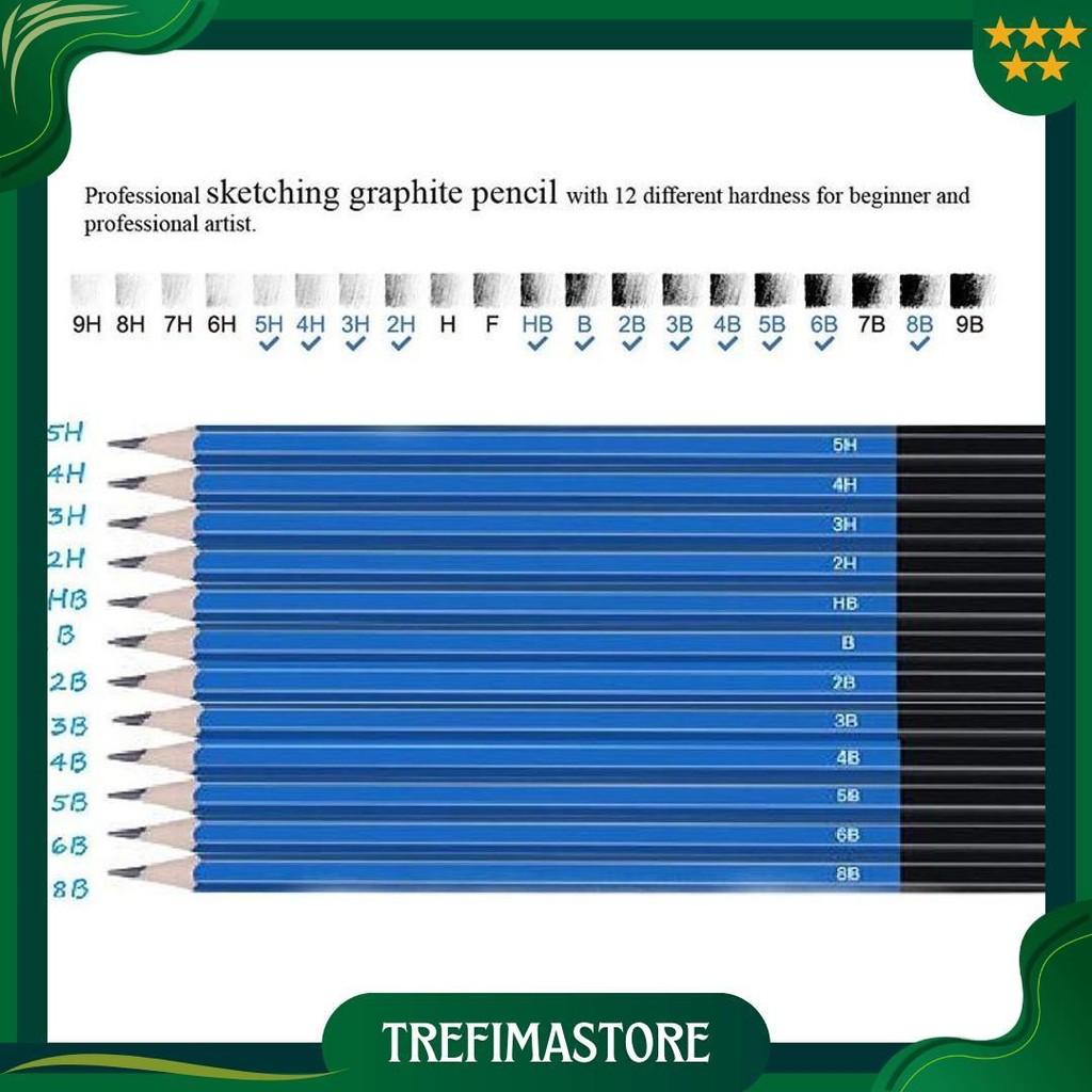 

33/35Pcs/Set Sketch Pencil Pisau Penghapus Dan Pensil Gambar Untuk Keperluan Sekolah Pencil Drawing Set Gratis Ongkir