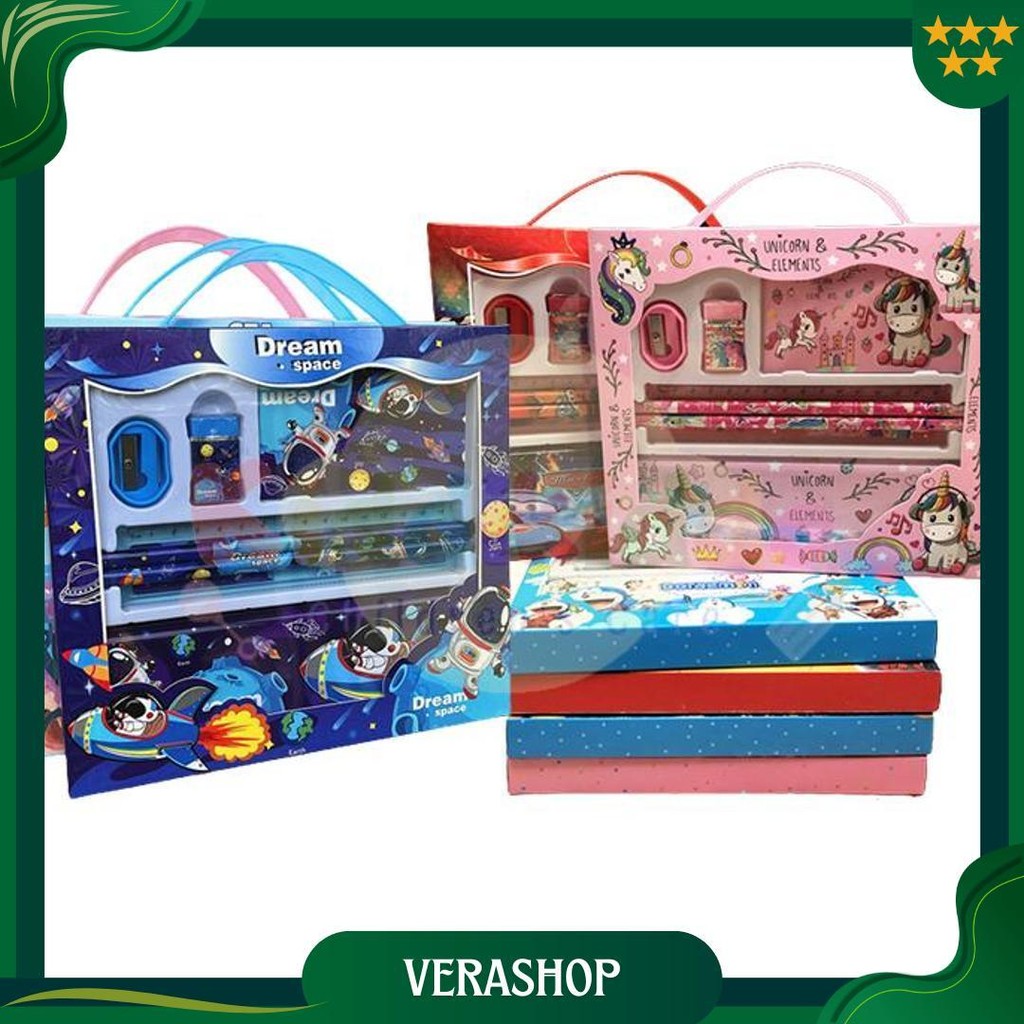 

Kiddikiddo Alat Tulis Anak Sekolah 6 In 1 / Alat Tulis Set Karakter / Stationery Set 6 In 1 / Set Alat Tulis Box Anak Ori