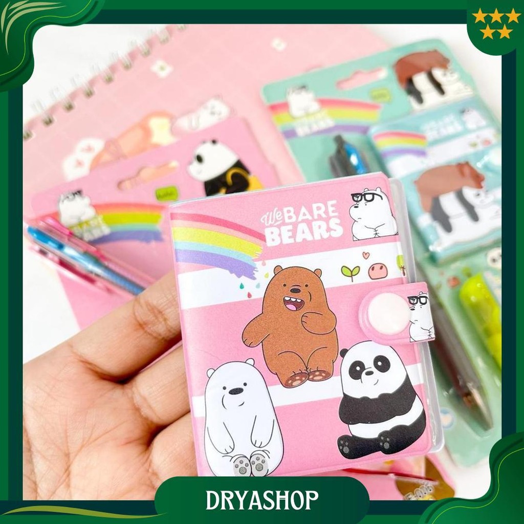

Set Alat Tulis Mini We Bare Bear Isi 4 Buku Kecil Pulpen Highlighter Mini Solatip Paket Murah Kado Unik Souvenir Gratis Ongkir