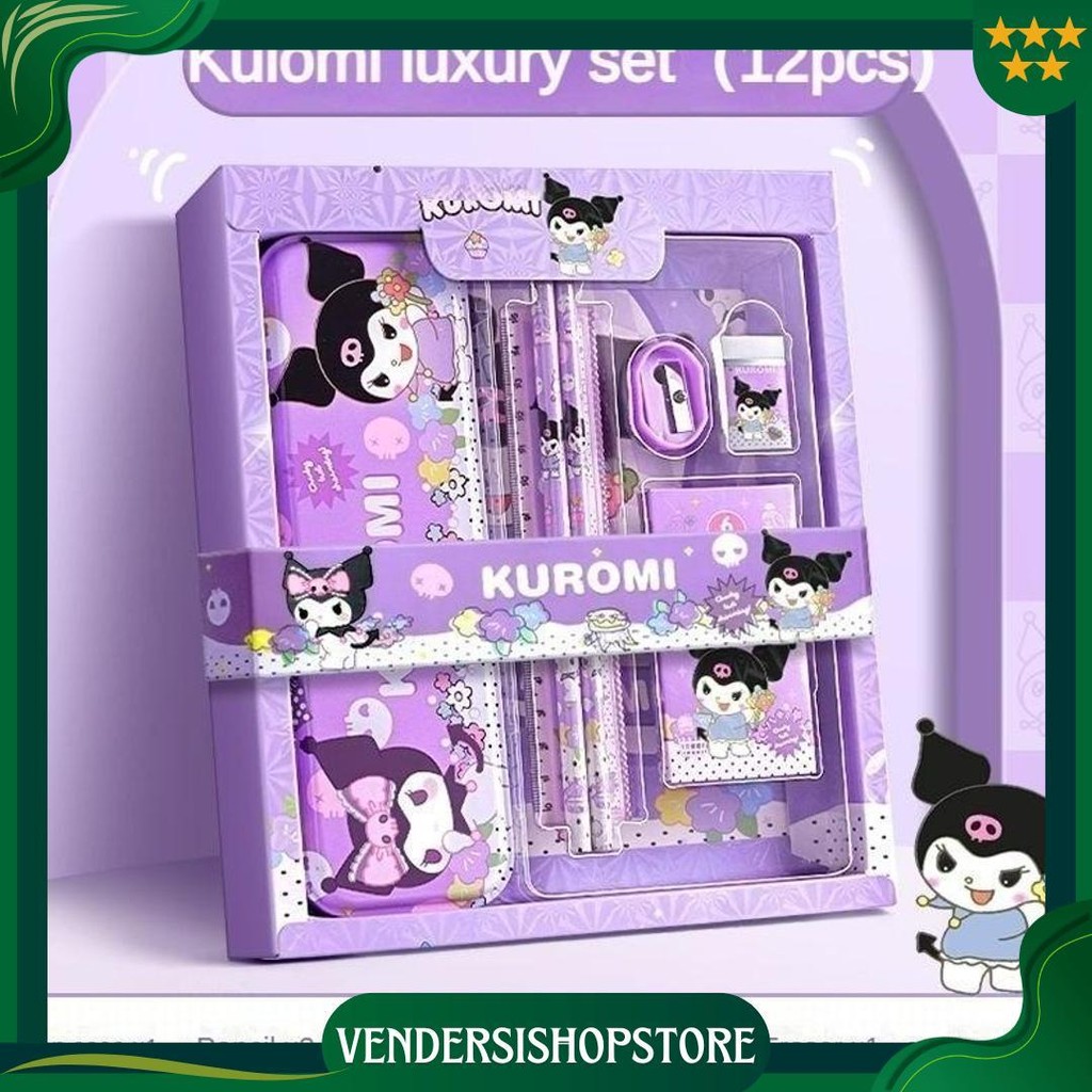 

Kotak Pensil Anak Set 7 In 1 Stationery Hadiah Anak Sanrio Alat Tulis Set Kuromi My Melody Promo Puncak