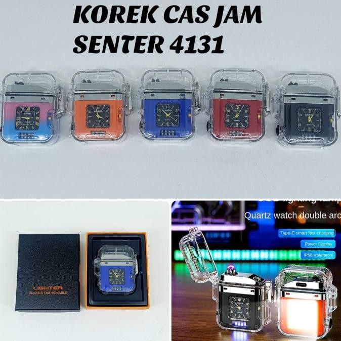 Korek Jam Elektrik Api Plasma Anti Air Dan Senter Unik Dan Keren TER