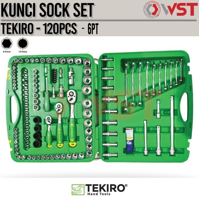 TERMURAH Tekiro Kunci Sock Set 120pcs 1/4" 3/8" 1/2" 6PT - Sok Set 120 PCS