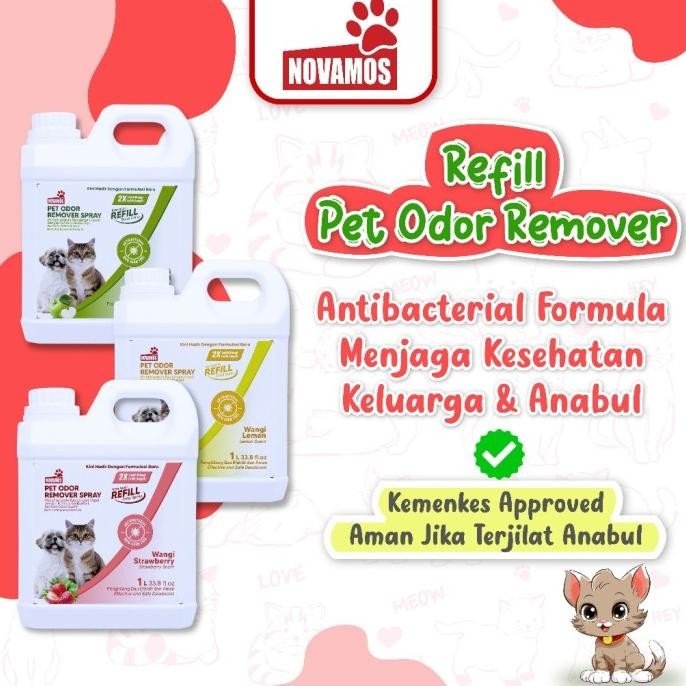 NOVAMOS REFILL 1ltr Odor Remover ~ Isi Ulang Pet Odor Remover
