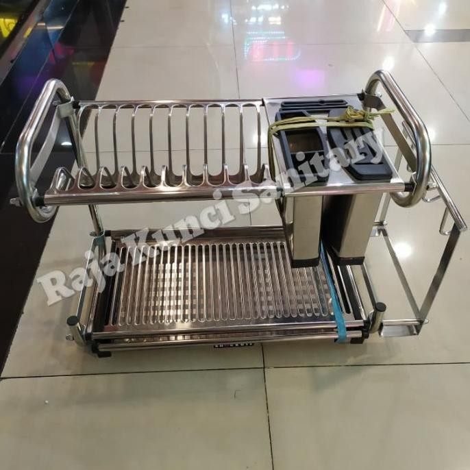 BEBAS ONGKIR - Rak Piring 2 Susun Stainless 304/ Rak Piring Knokers WJD 550
