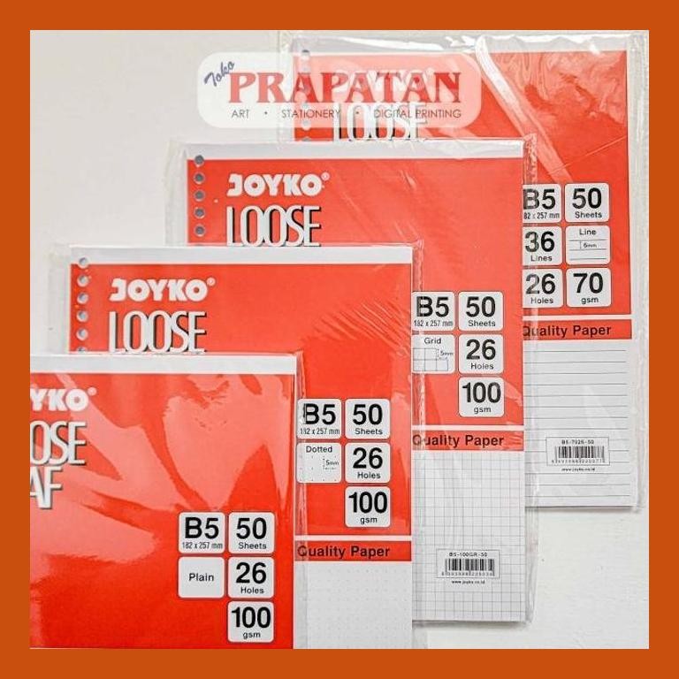 

[ PERALATAN LUKIS / GAMBAR ] LOOSE LEAF / ISI KERTAS FILE / BINDER JOYKO B5-7026 / 50 LEMBAR GOOD QUALITY