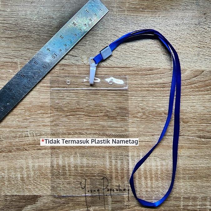 

rwe-45 Tali Lanyard ID Card Nametag Nylon 1 cm / Tali Gantung hook plastik polos (50 pcs) Termurah