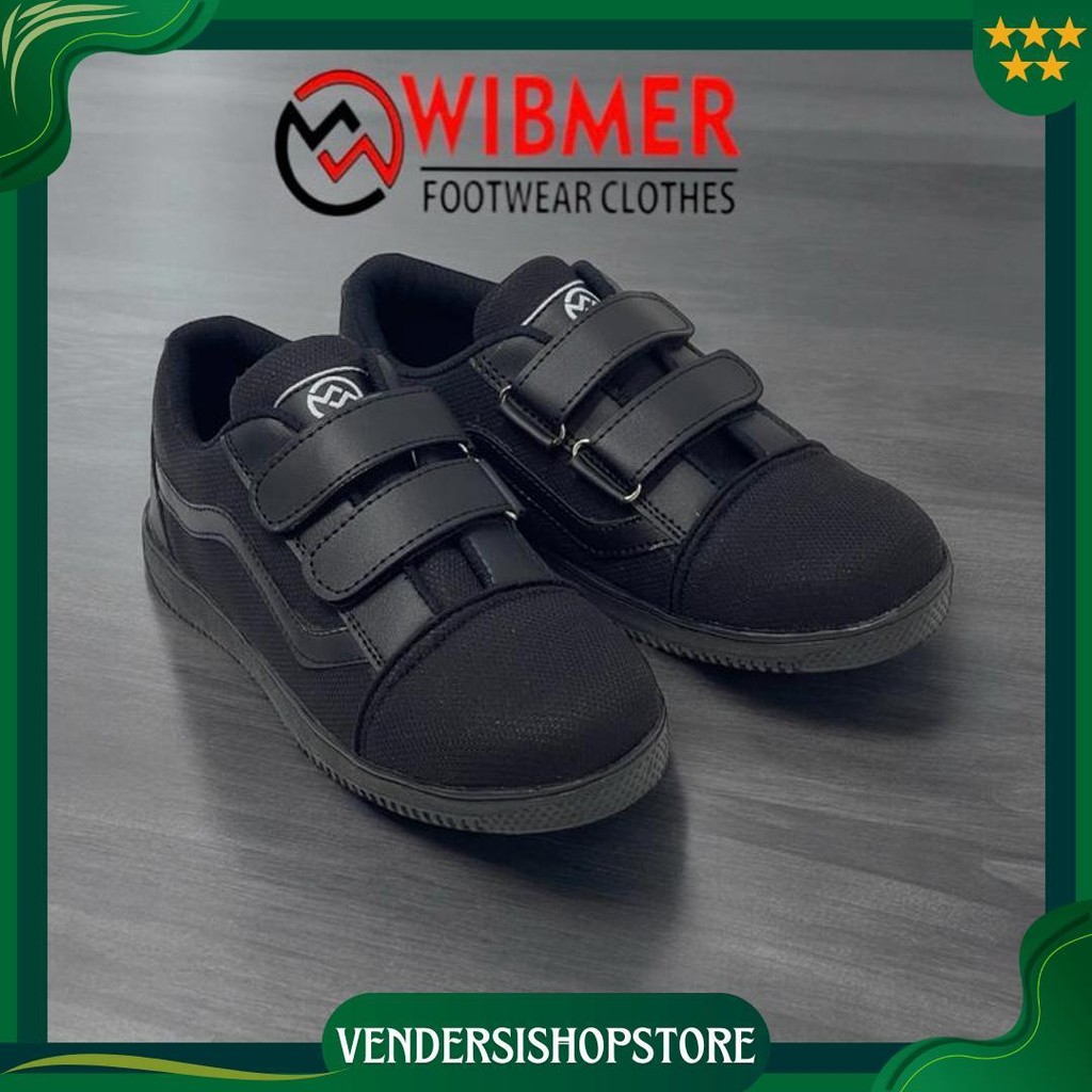 Premium Sepatu Anak Sd Tk Hitam Polos Sepatu Perekat Hitam Polos Sepatu Sekolah Anak Sd Tk Ori