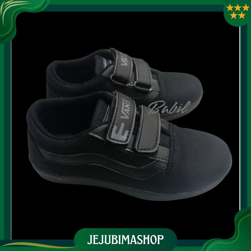 Sepatu Anak Sekolah Full Hitam Sepatu Kretek Pria Wanita Ori