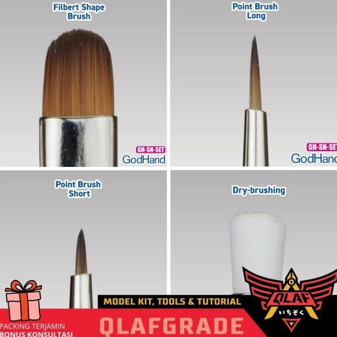 

Godhand Brush 4 Set Semi Pro Kuas Weathering Dry Brush Japan Original Dan Terpercaya