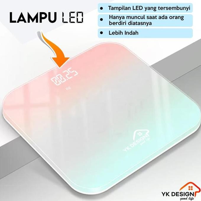 SALE YK DESIGN YK-169 Timbangan Badan Mini Digital BODY 180 KG USB Charger