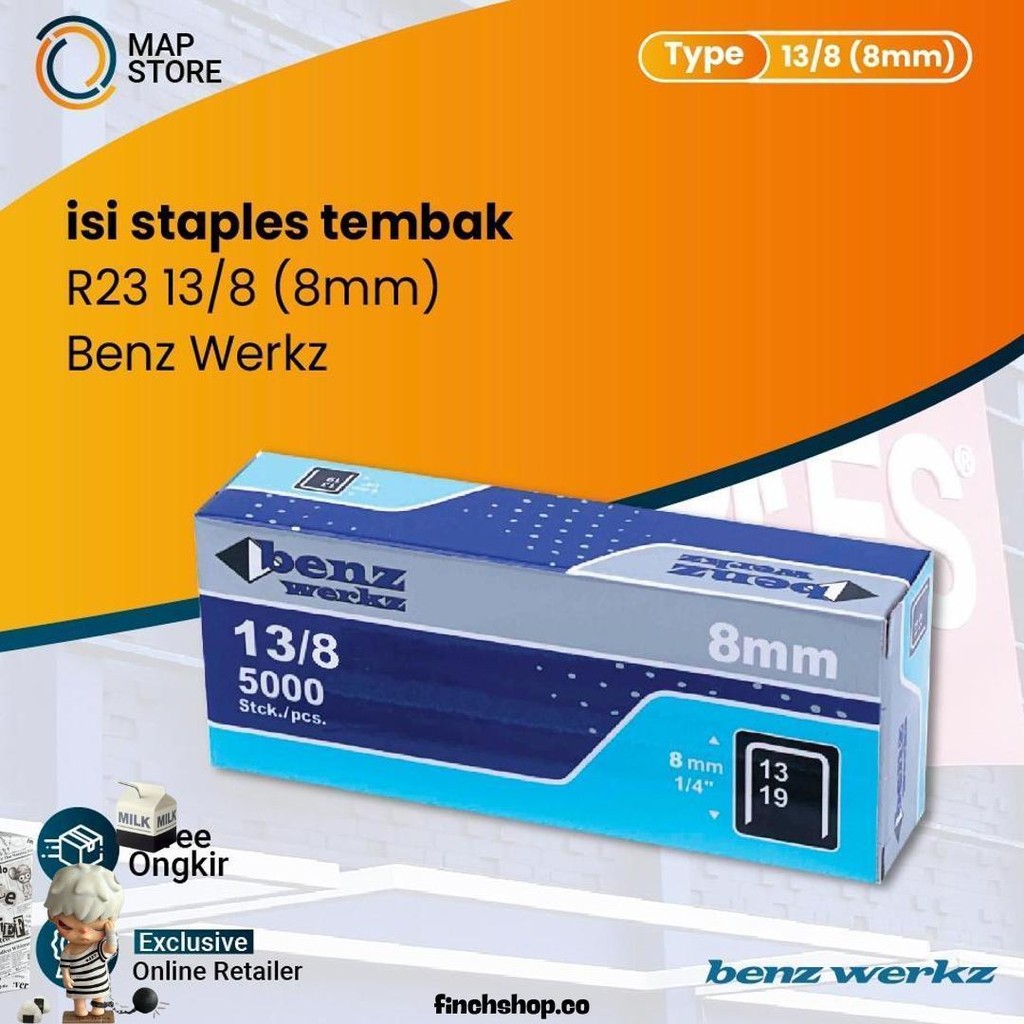 

Isi Staples 13 8 / Refill Stapler Steples Tembak R23 8 Mm 13/8 Benz Diskon