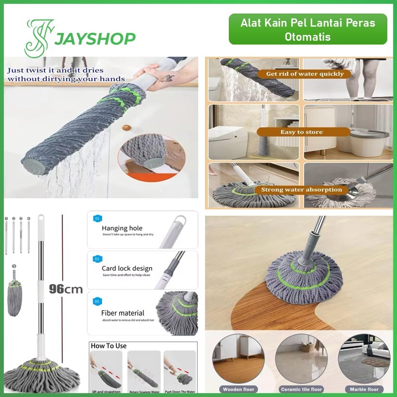 Alat Kain Pel Putar Lantai Peras Otomatis Alat Pel Pembersih Lantai Peras Otomatis Serbaguna