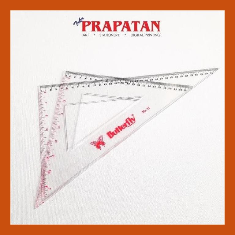 

[ PERALATAN LUKIS / GAMBAR ] PENGGARIS SEGITIGA BUTTERFLY NO 12 / TRIANGLE RULER GOOD QUALITY