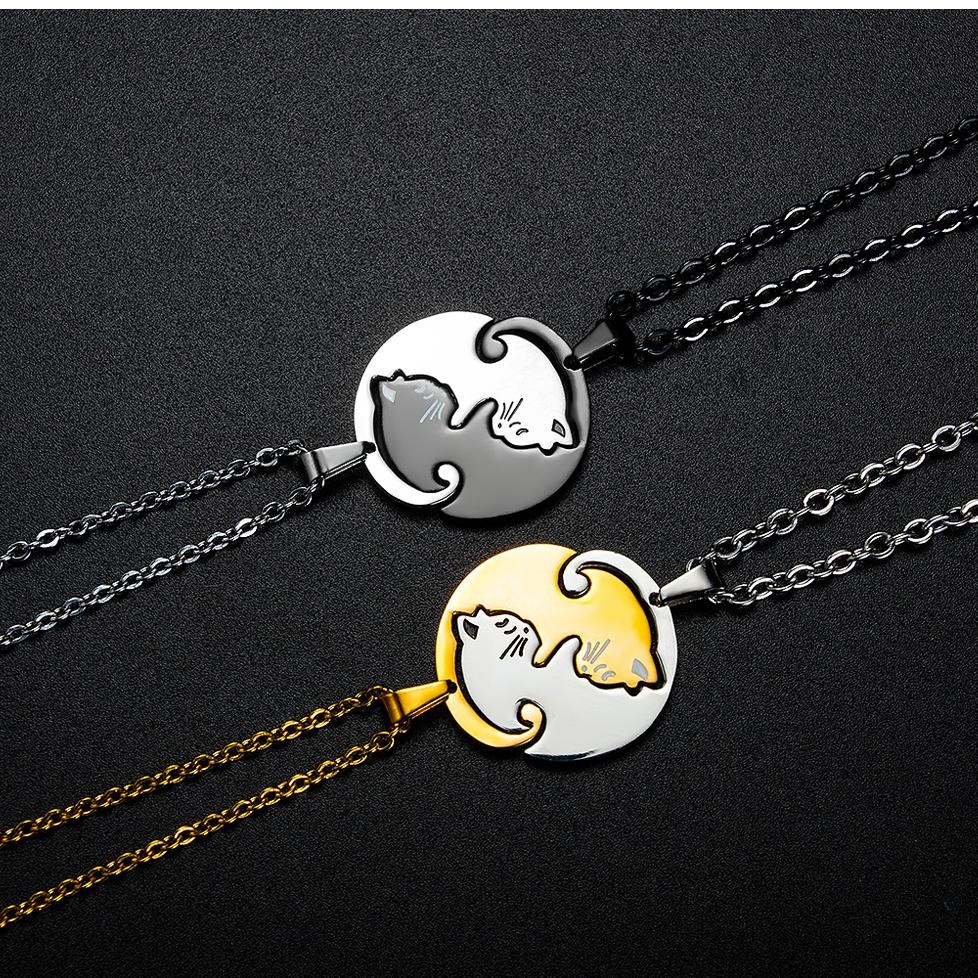 COD OLEVS Kalung Titanium Hijab Couple Pria Wanita Anti Karat Asli Bentuk Kitten Necklace Liontin ko